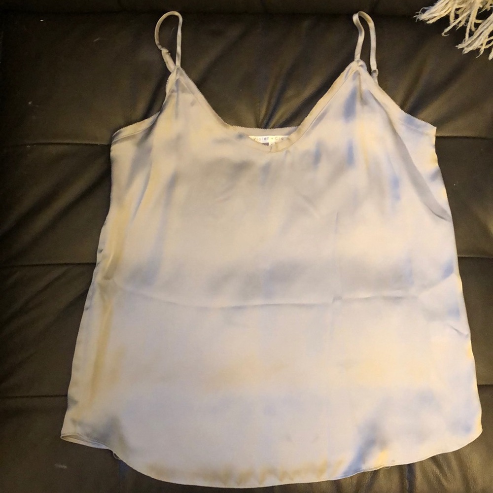 Silk like Top Never Worn Size Small Gray